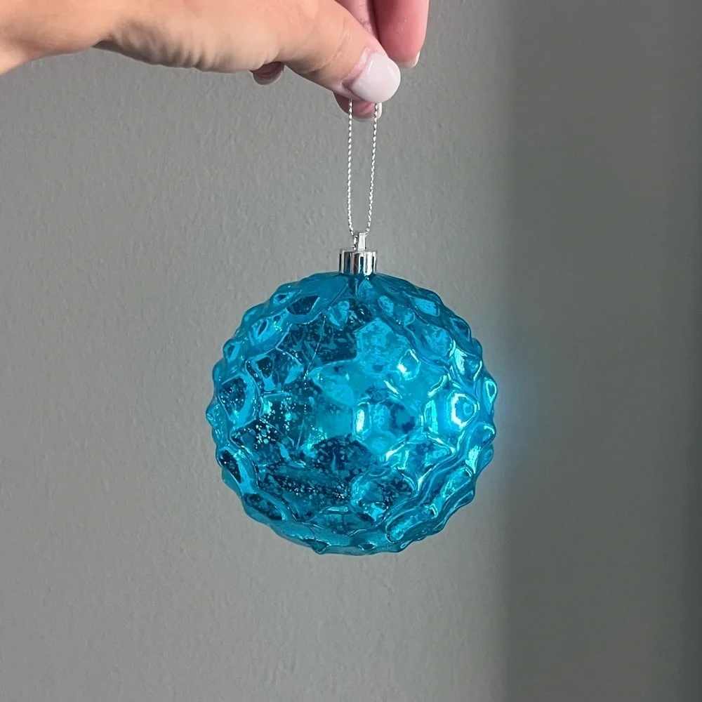 Blue Green Plastic Holiday Tree Ornament